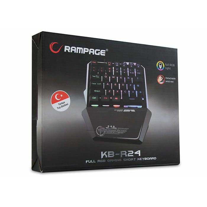 Tipkovnica RAMPAGE X-mini KB-R24, RGB, crna, metalna
