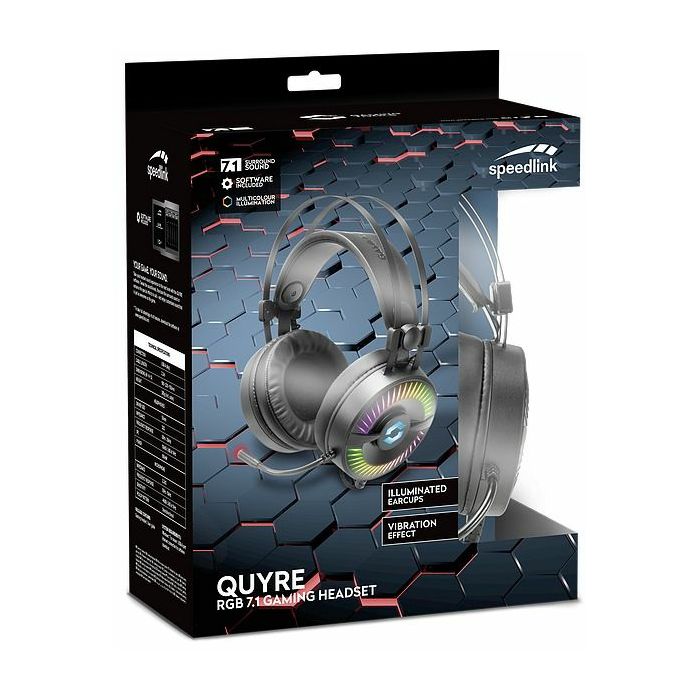 Slušalice SPEEDLINK Quyre, mikrofon, RGB, PC/PS4/PS5, 7.1, USB, crne