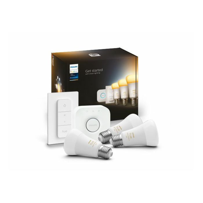 Pametna LED žarulja PHILIPS Hue Starter kit (3 žarulje E27, A60, 8W + dimmer + bridge)