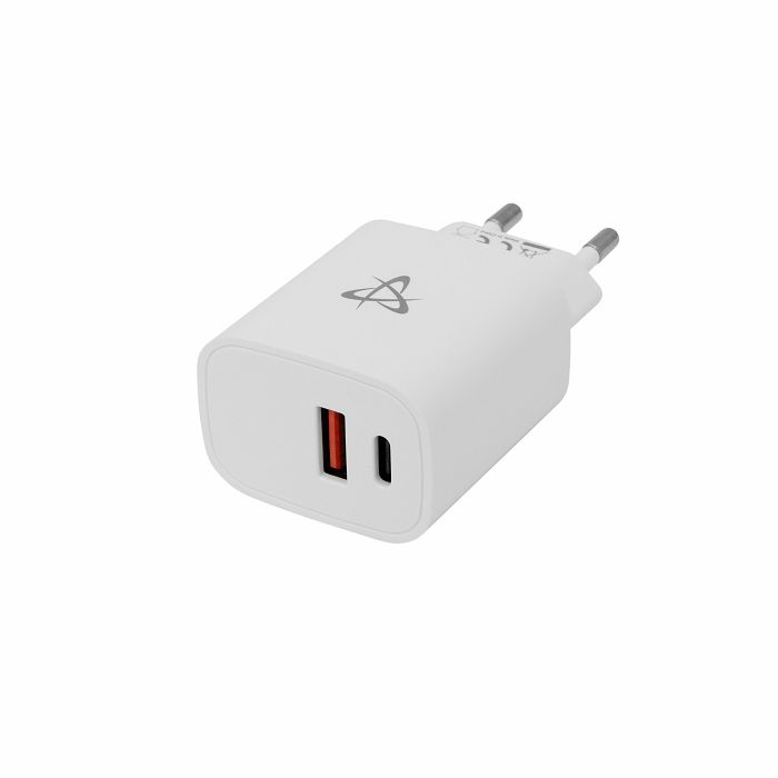 SBOX USB-A/USB-C brzi zidni punjač HC-693 2 utora - 20W QC bijeli