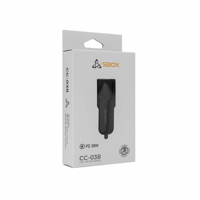 SBOX 2xUSB auto punjač CC-038 38 W crni