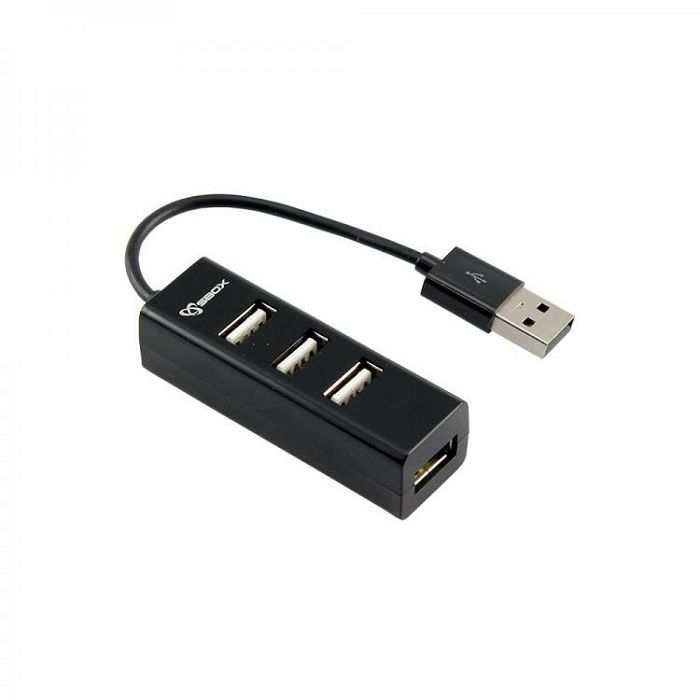 SBOX USB 2.0 hub H-204 4 utora crni