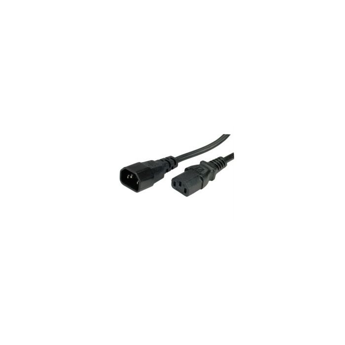 Roline naponski kabel PC-Monitor, IEC320 C14-C13 10A, M/F, 1m, crni