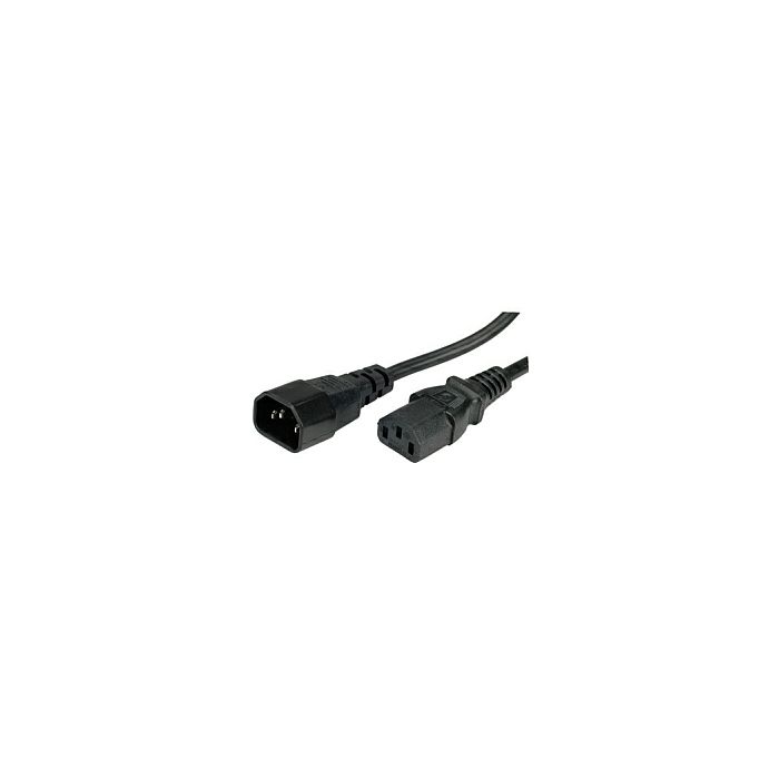 Roline naponski kabel PC-Monitor, IEC320 C14-C13 10A, M/F, 1.8m, crni