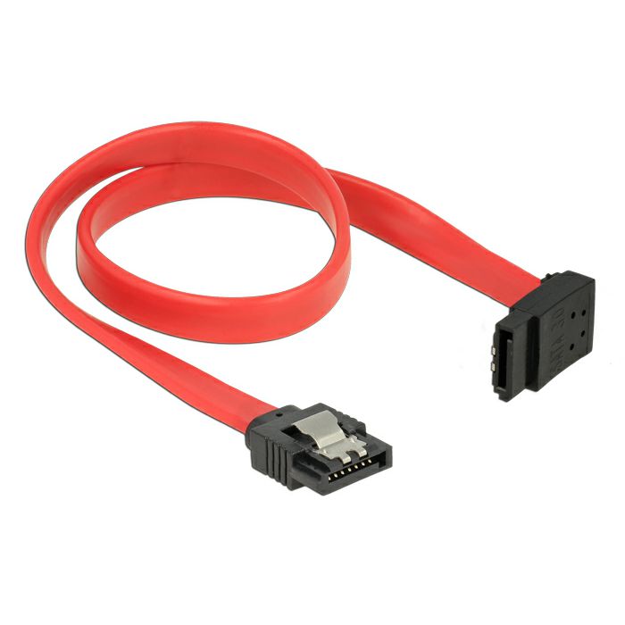 Kabel DELOCK, interni SATA, 6Gb/s, 30cm, kutni, crveni