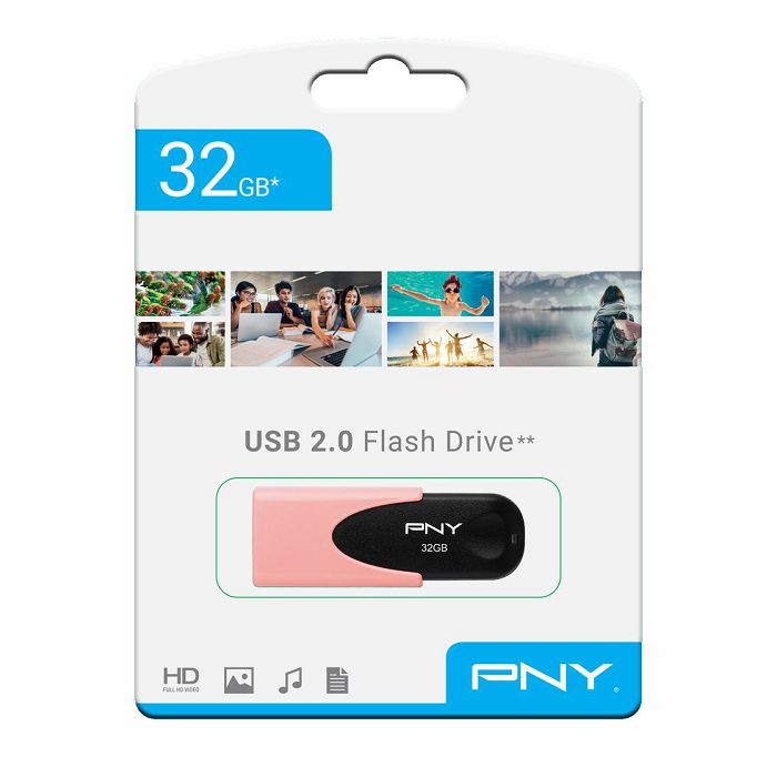 USB stick PNY Attaché 4 Pastel, 32GB, USB2.0, rozi