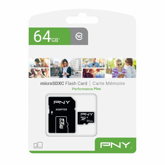 Memorijska kartica PNY MicroSDXC Performance Plus, 64GB, class 10, s adapterom