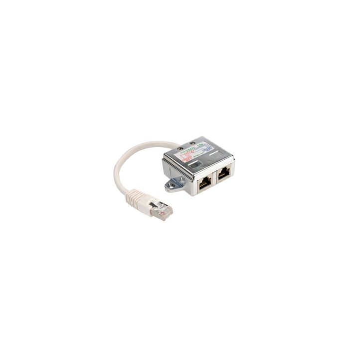 Roline VALUE Y (T) adapter Cat.5e/Class D, 1×RJ45 - 2×RJ45, M/F, STP, srebrni