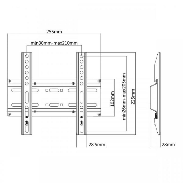 SBOX zidni nosač za TV PLB-2522F fiksni