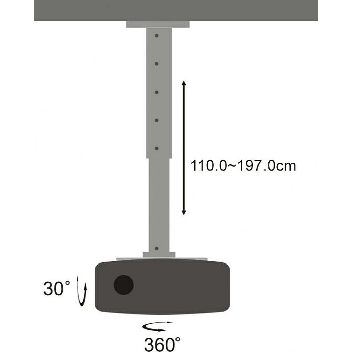 SBOX stropni nosač za projektor PM-200XL okretni