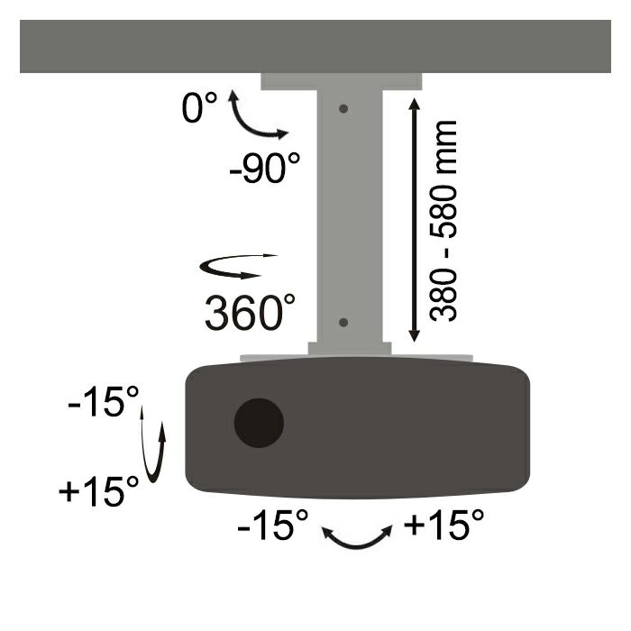 SBOX stropni nosač za projektor PM-18S okretni