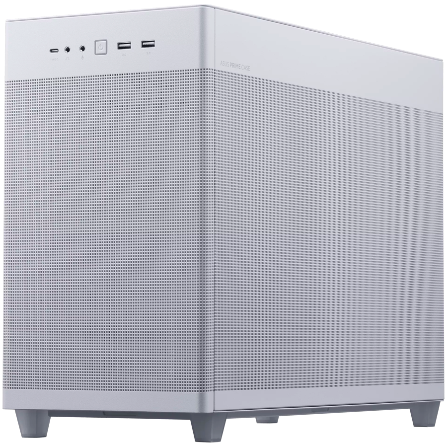 ASUS Prime AP201 MicroATX Ohišje - Belo, elegantno 33-litrsko MicroATX ohišje s stranskimi paneli br