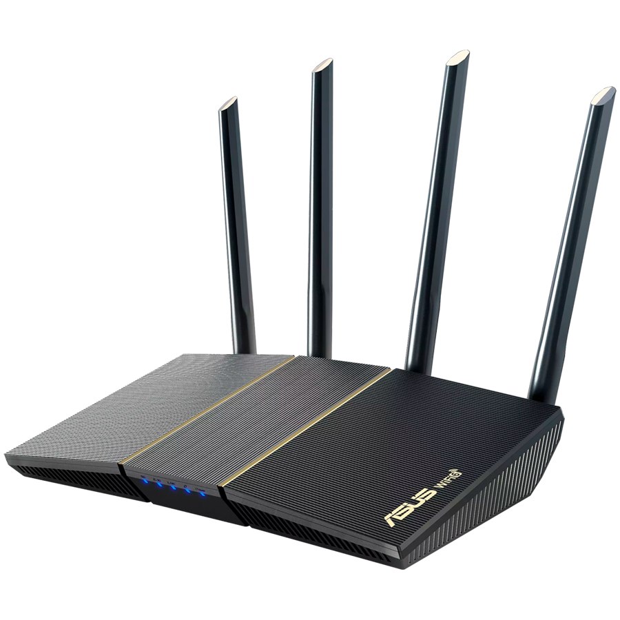 ASUS RT-AX57 AX3000 Dual-Band WiFi 6 (802.11ax) Razširljiv Usmerjevalnik, omrežna varnost brez naroč