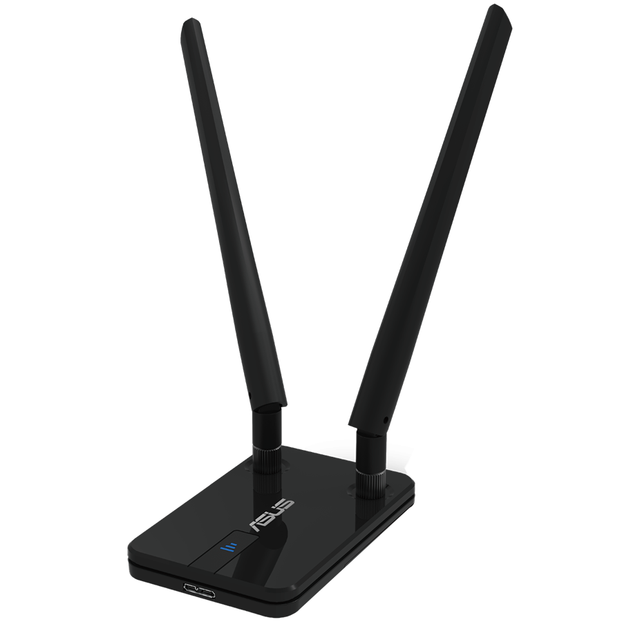 ASUS USB-AC58 AC1300 Dual-Band WiFi 5 (802.11ac), standardi šifriranja WPA3, dvojni odstranljivi visokozmogljivi anteni, USB adapter - 90IG06I0-BM0400-A