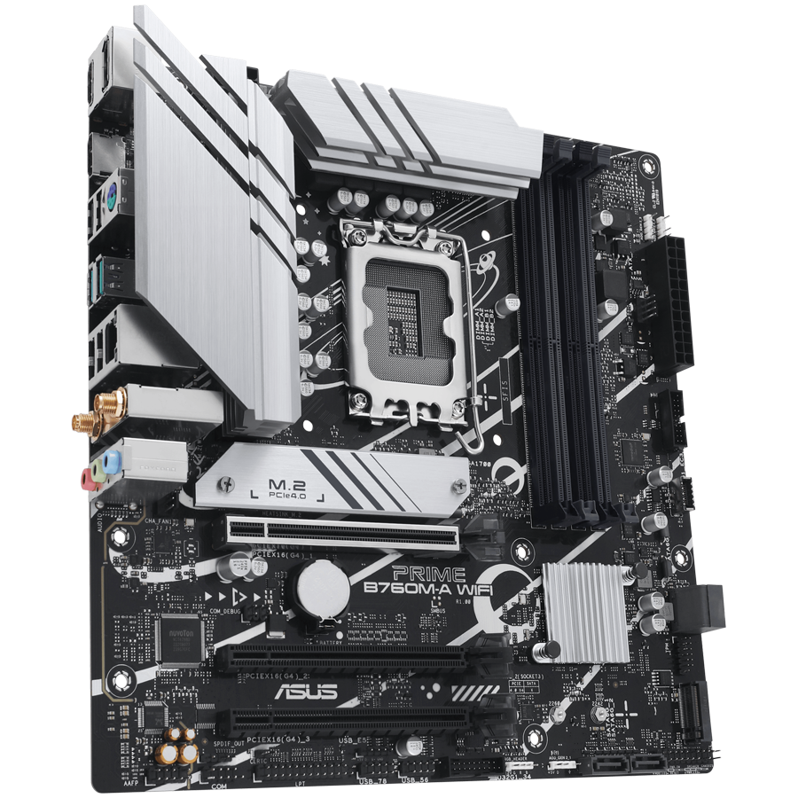 ASUS PRIME B760M-A WIFI LGA1700 mATX osnovna plošča - Intel B760, 4xDDR5, 2xM.2, 4xSATA, 2.5Gb LAN, WiFi 6, BT, 1xDP, 2xHDMI, Aura Sync - 90MB1EL0-M1EAY0-A