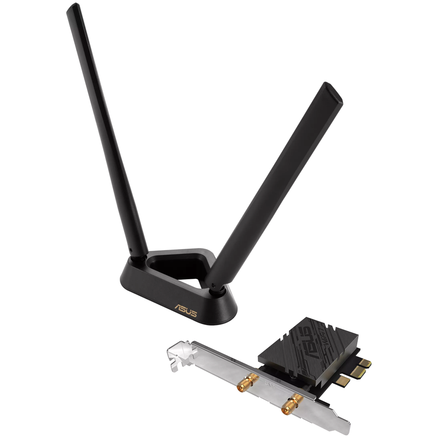 ASUS PCE-BE92BT BE9400 Tri-Band WiFi 7 (802.11be), BT 5.4, 6GHz, OFDMA, WPA3, kompatibilna le z lntel chipset ploščami, PCIe mrežna kartica - 90IG08U0-MO0B00-A