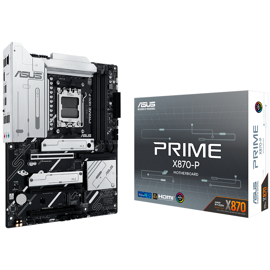 ASUS PRIME X870-P AM5 ATX osnovna plošča - AMD X870, 4xDDR5, 4xM.2, 2xSATA, 2.5Gb LAN, 1xHDMI, 2xUSB4 40Gbps porta (USB Type-C), Aura Sync - 90MB1IT0-M0EAY0-A