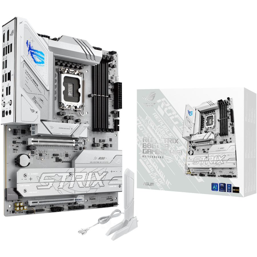 ASUS ROG STRIX B860-A GAMING WIFI LGA1851 ATX osnovna plošča - Intel B860, 4xDDR5, 4xM.2, 4xSATA, 2.5Gb LAN, WiFi 7, BT, 1xDP, 1xHDMI, 1xUSB 20Gbps port (USB Type-C), Aura Sync - 90MB1JI0-M0EAY0-A