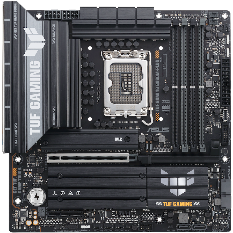 ASUS TUF GAMING B860M-PLUS LGA1851 mATX osnovna plošča - Intel B860, 4xDDR5, 3xM.2, 4xSATA, 2.5Gb LAN, 1xDP, 1xHDMI, 1xUSB 20Gbps port (USB Type-C), Aura Sync - 90MB1JW0-M0EAY0-A