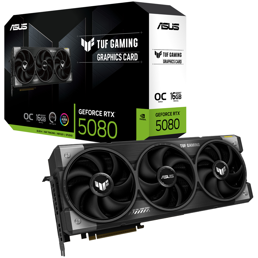 ASUS TUF Gaming GeForce RTX 5080 OC Edition 16GB GDDR7 (TUF-RTX5080-O16G-GAMING) grafična kartica, PCIe 5.0, 2xHDMI 2.1b, 3xDisplayPort 2.1b - 90YV0M30-M0NA00-A
