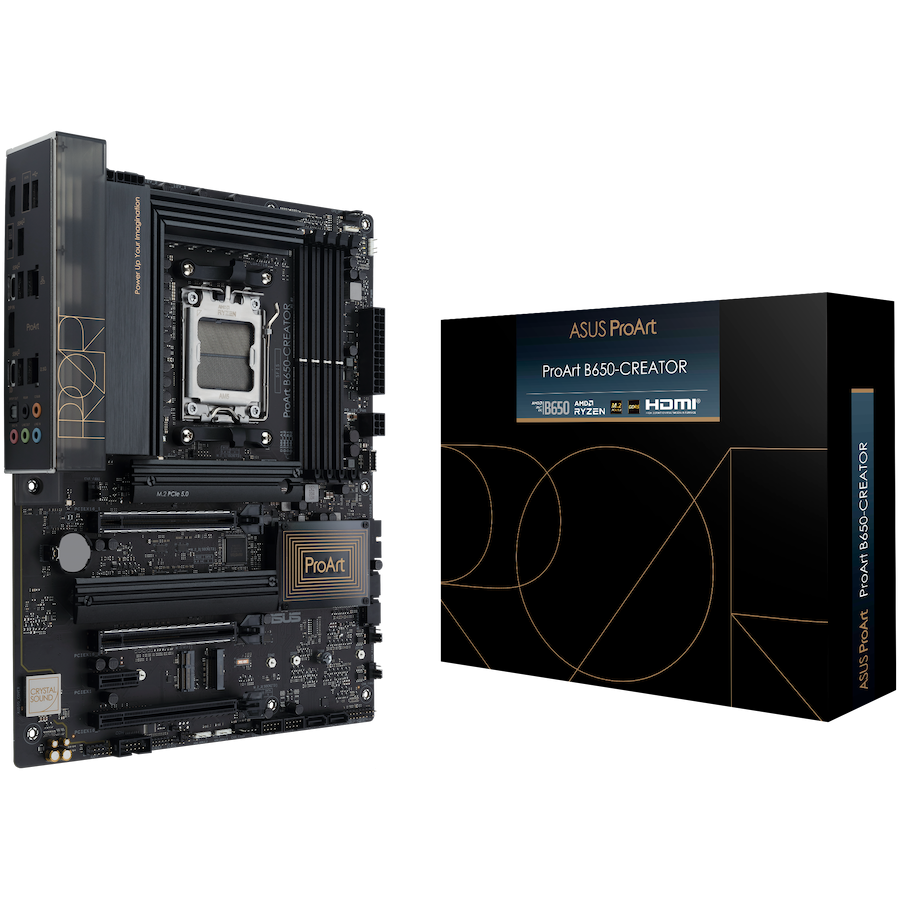 ASUS PROART B650-CREATOR AM5 ATX osnovna plošča - AMD B650, 4xDDR5, 3xM.2, 4xSATA, 2.5Gb + 1Gb LAN, 1xHDMI, 1xUSB Type-C (podpora DP), Aura Sync - 90MB1C40-M0EAY0-A