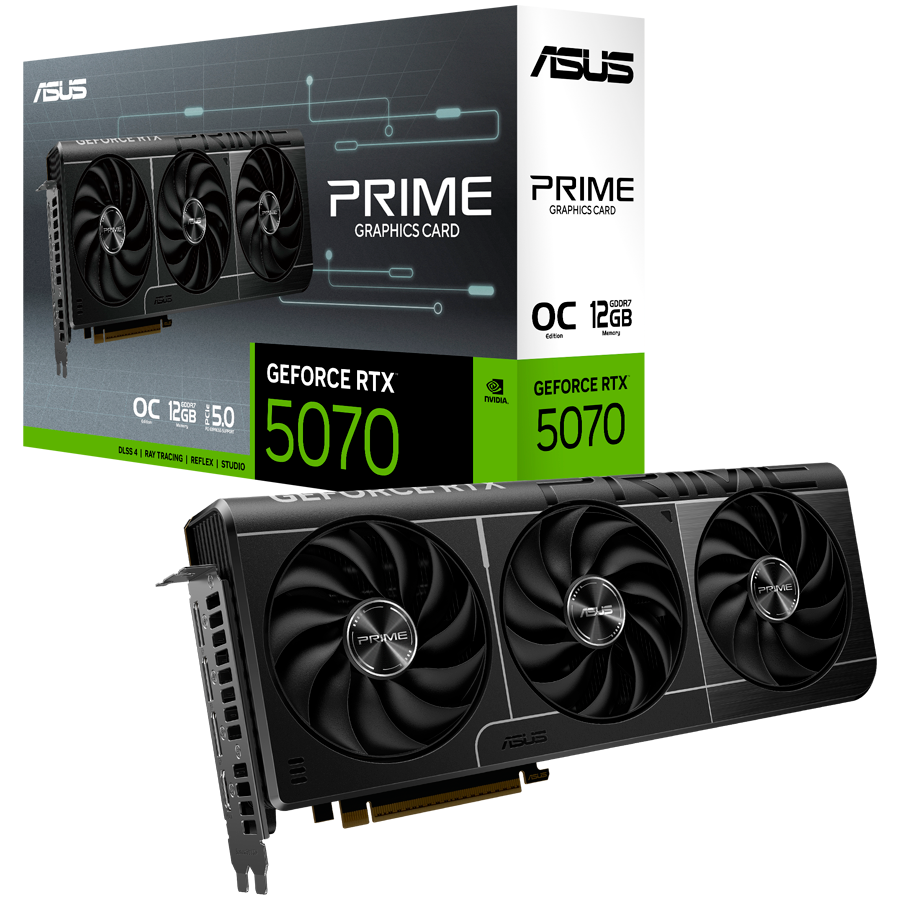 ASUS Prime GeForce RTX 5070 OC Edition 12GB GDDR7 (PRIME-RTX5070-O12G) grafična kartica, PCIe 5.0, 1xHDMI 2.1b, 3xDisplayPort 2.1b - 90YV0M10-M0NA00-A