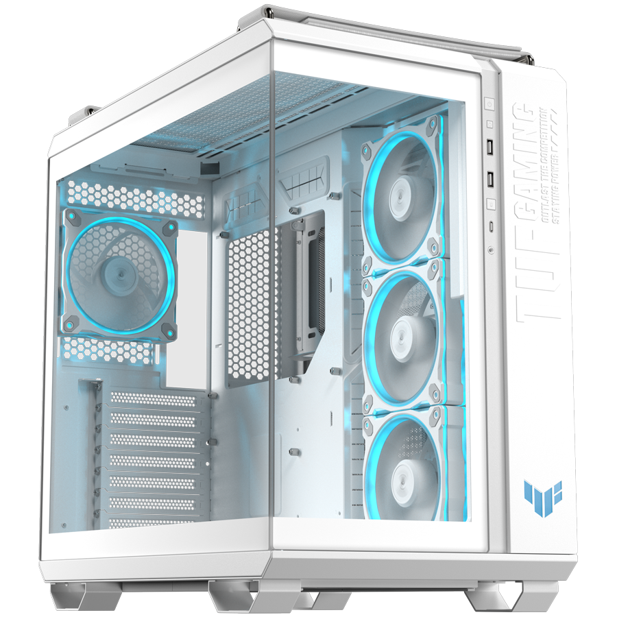 ASUS TUF Gaming GT502 Horizon ARGB ATX računalniško ohišje, kaljeno steklo, štirje 120mm ARGB ventilatorji, belo - 90DC0093-B19010-A