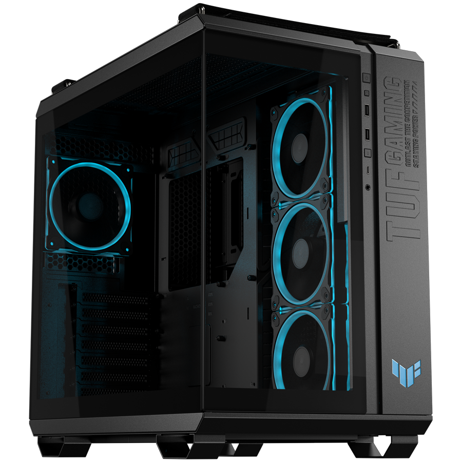 ASUS TUF Gaming GT502 Horizon ARGB ATX računalniško ohišje, kaljeno steklo, štirje 120mm ARGB ventilatorji, črno - 90DC0090-B19020-A