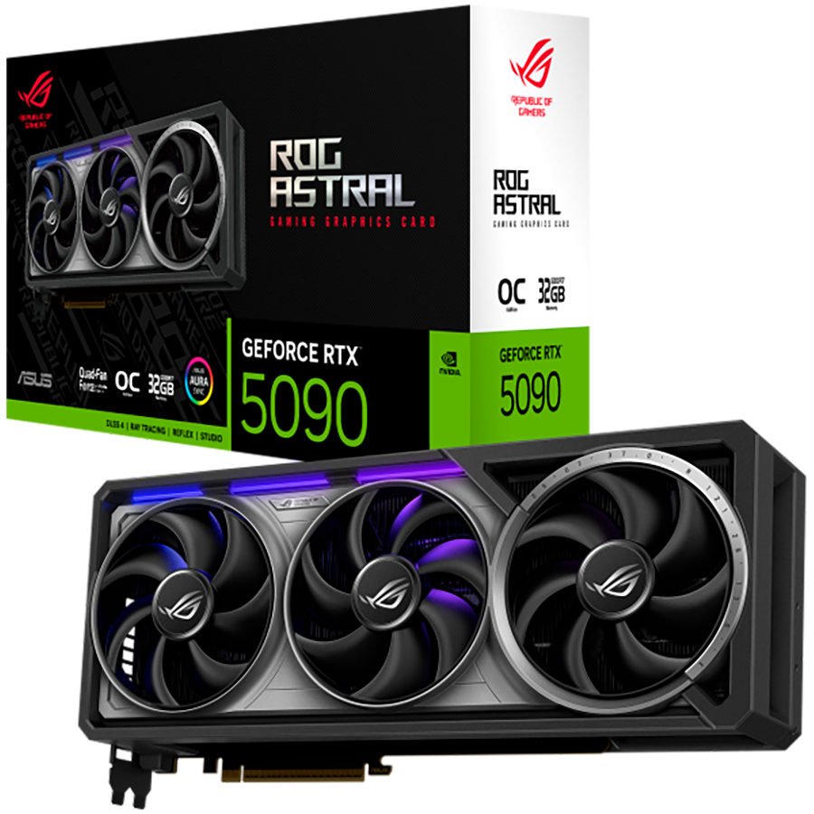 ASUS ROG Astral GeForce RTX 5090 OC Edition 32GB GDDR7 (ROG-ASTRAL-RTX5090-O32G-GAMING) grafična kartica, PCIe 5.0, 2xHDMI 2.1b, 3xDisplayPort 2.1b - 90YV0LW0-M0NA00-A