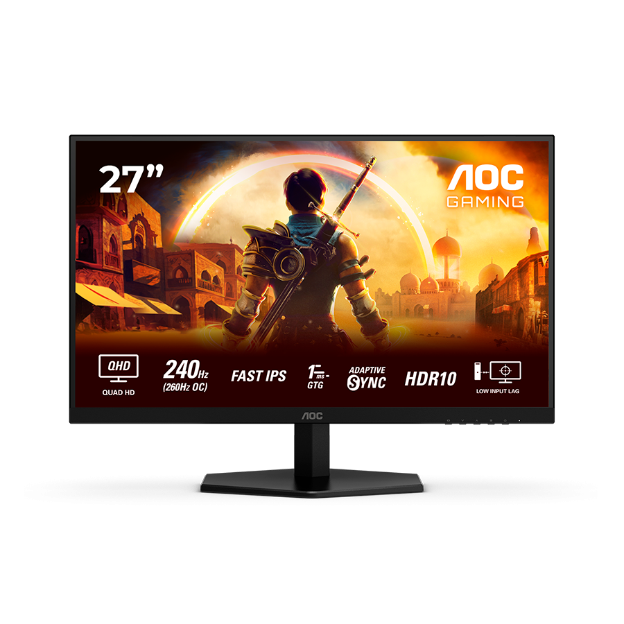 AOC Gaming Q27G42ZE monitor - 68.6cm (27"), QHD (2560 x 1440), Fast IPS, 240Hz (260Hz OC), 1ms, Adaptive Sync, HDR10, 2x HDMI, 1x DP - Q27G42ZE-A