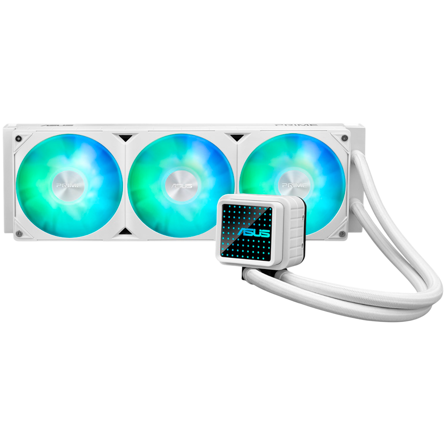 ASUS Prime LC 360 ARGB White Edition vodno hlajenje za procesor, trije 120mm ARGB ventilatorji, Aura Sync, belo - 90RC0102-B0EAY0-A