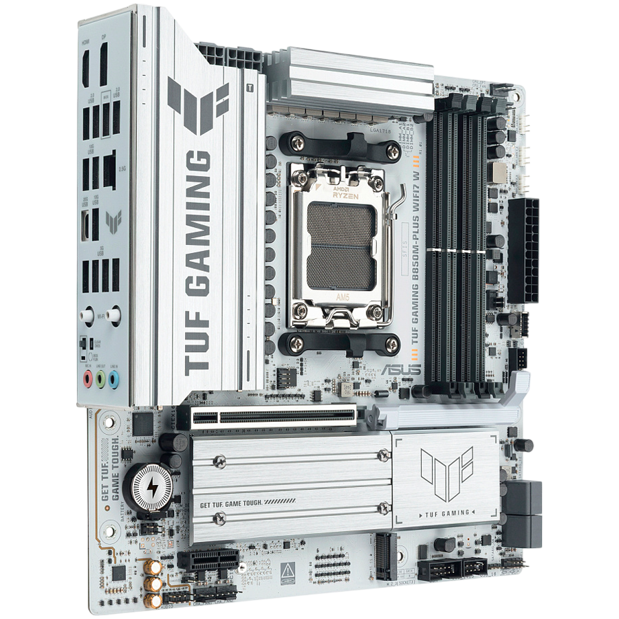 ASUS TUF GAMING B850M-PLUS WIFI7 W AM5 mATX osnovna plošča - AMD B850, 4xDDR5, 3xM.2, 4xSATA, 2.5Gb LAN, WiFi 7, BT, 1xDP, 1xHDMI - 90MB1MD0-M0EAY0-A