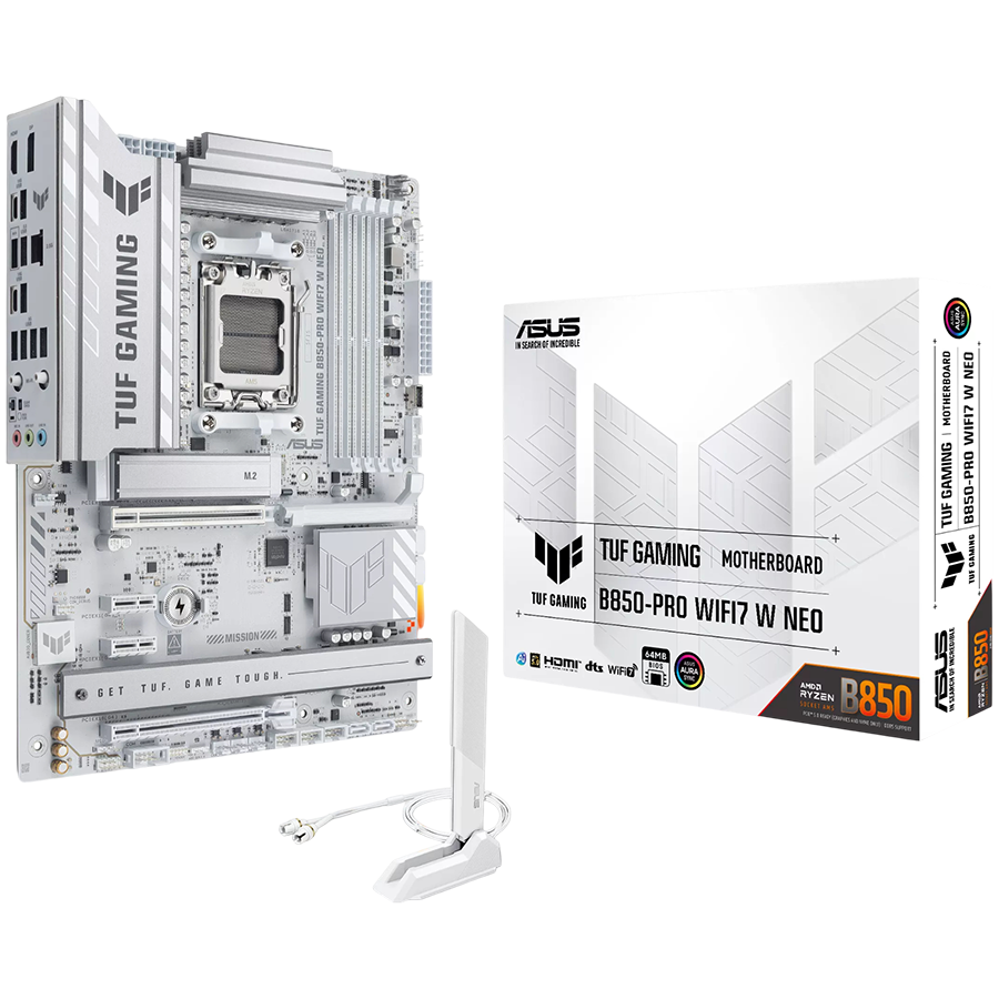 ASUS TUF GAMING B850-PRO WIFI7 W NEO AM5 ATX osnovna plošča - AMD B850, 4xDDR5, 3xM.2, 4xSATA, 2.5Gb