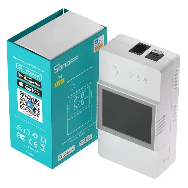 Smart WiFi temperature and humidity monitoring switch Sonoff THR320D TH Elite
