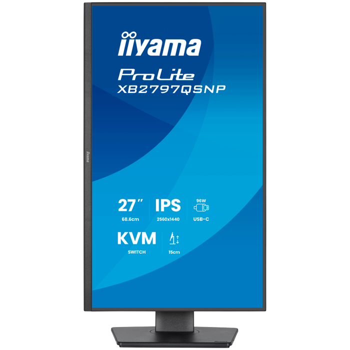 27" IPS-panel, 2560x1440, EyeComfort, 15cm Height Adj. Stand, USB-C Dock (LAN/96W PD/DP-OUT) 1ms, 350cd/m2, Speakers, USB-C, KVM, HDMI, DisplayPort, USB HUB (2x3.2+2xC)