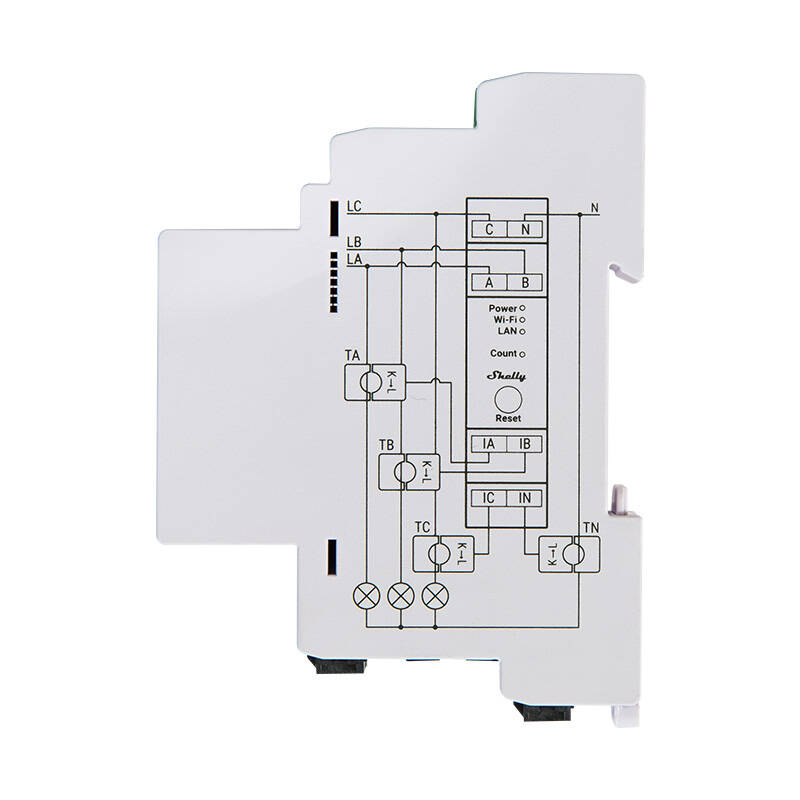 Shelly PRO 3EM 120A 3-Phase Energy Meter, WiFi/Bluetooth
