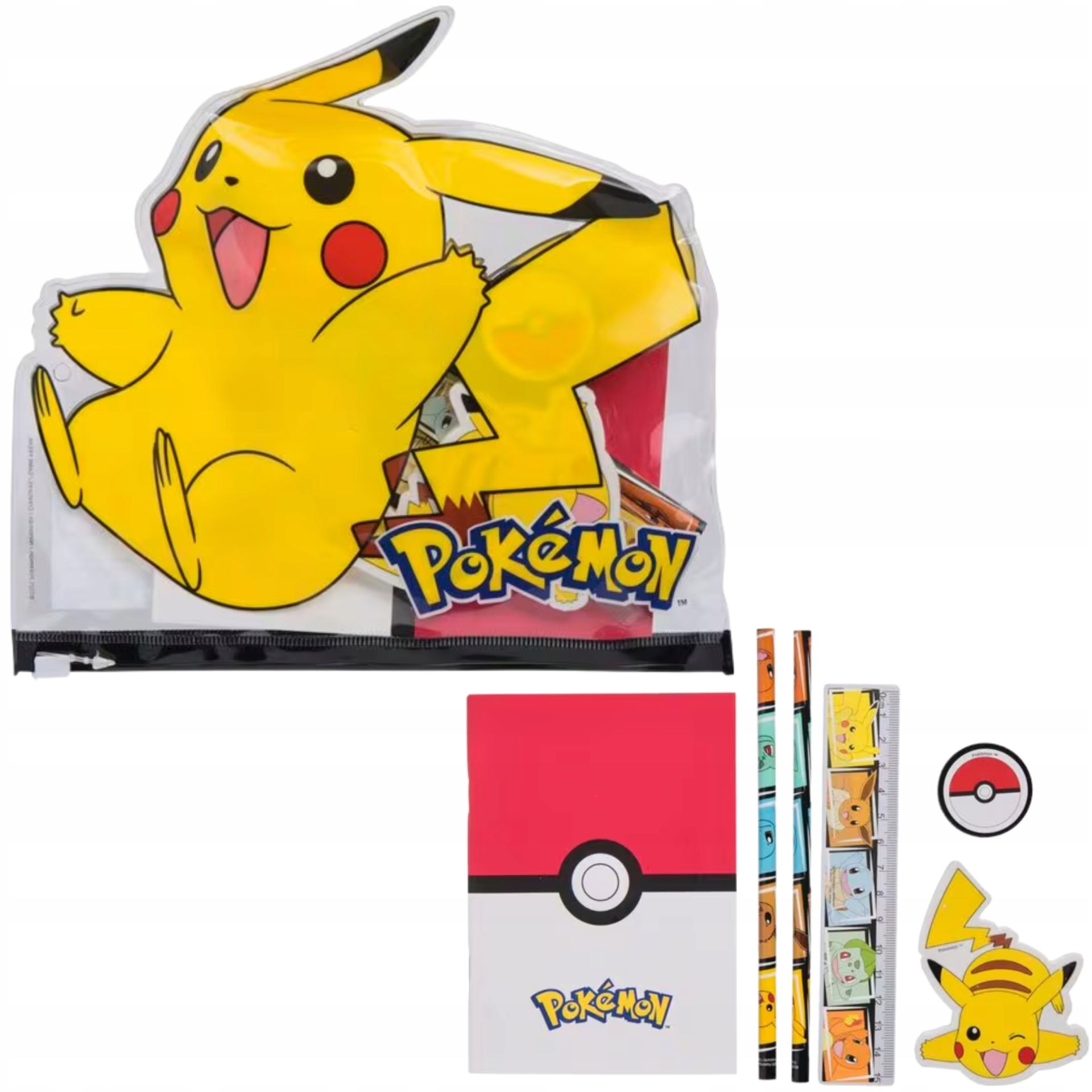 POKEMON - PIKACHU SHAPED FILLED PENCIL CASE