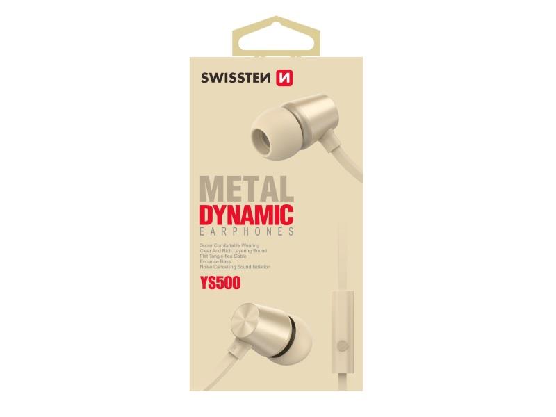 SWISSTEN slušalice + mikrofon, In-ear, metalne, zlatne DYNAMIC YS500 - 05180061