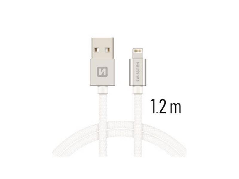 SWISSTEN kabel USB/Lightning, platneni, 3A, 1.2m, srebrni - 03080061