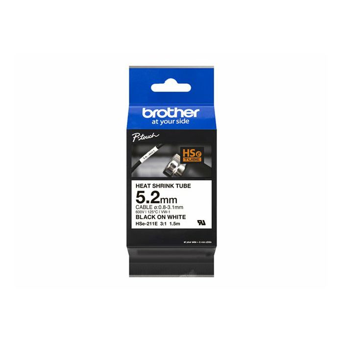 BROTHER Heat Shrink Tube Black on White