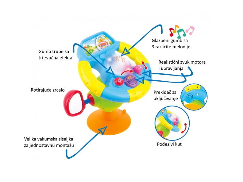 Jamara didaktička igračka volan za auto sa zvukom, First Step Baby Drive - 18110009