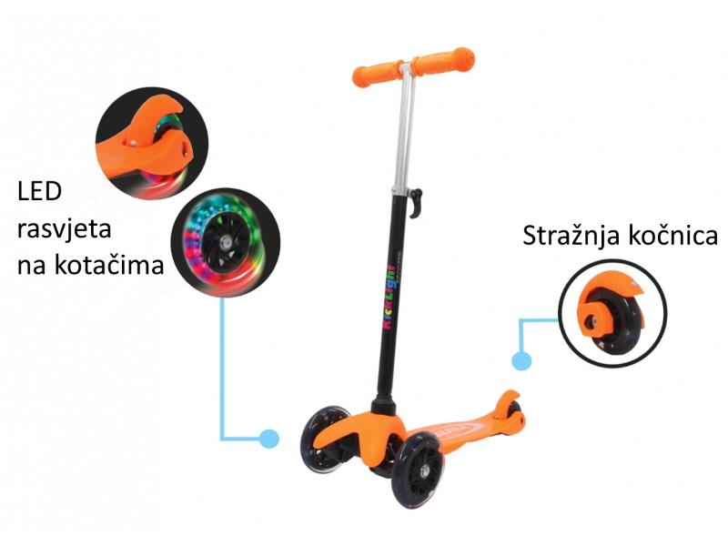 Jamara romobil za djecu, 3 kotača, svjetla na kotačima, narančasti - 21010031