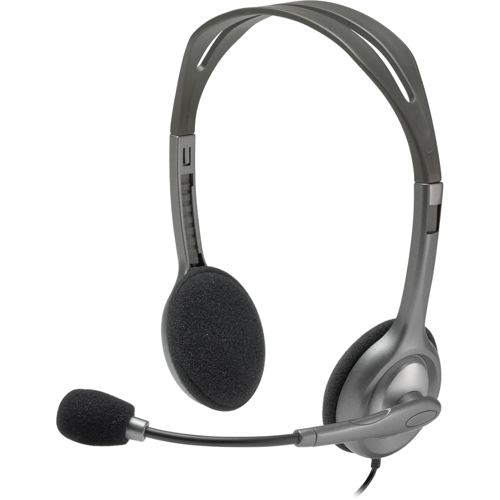 Slušalice LOGITECH H110 žičane / naglavne / 2x 3,5 mm / sive