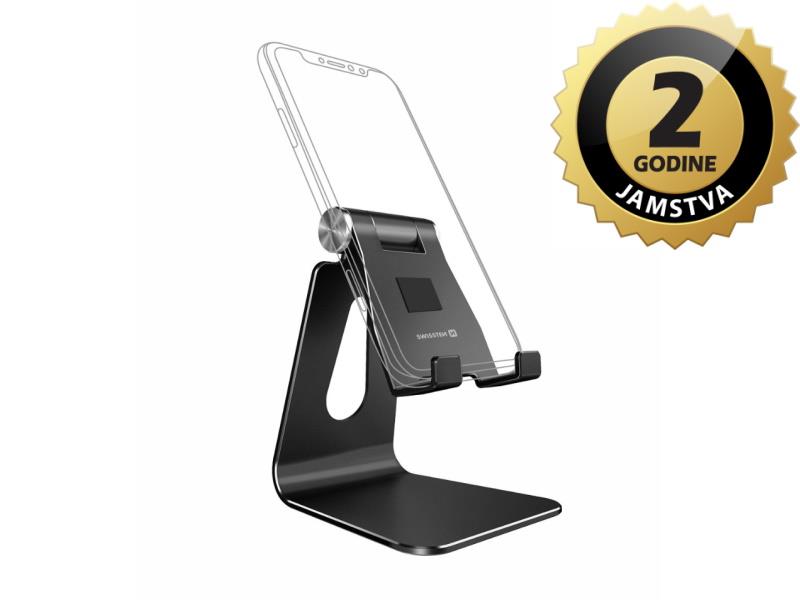 SWISSTEN stolni stalak za mobitel, brušeni aluminij - 03160001