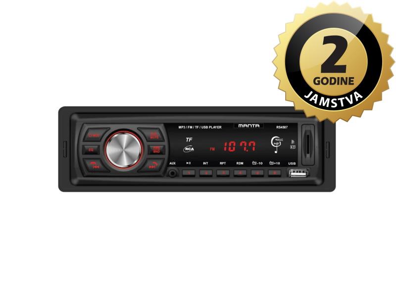 MANTA auto radio RS4507, BlueTooth, MP3, SD, USB, 4x10W, ISO, Handsfree - 05160013