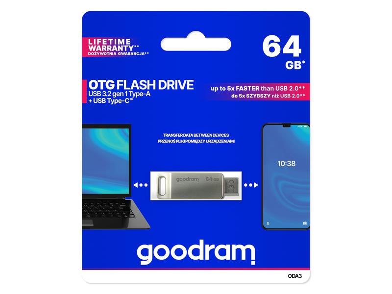 Memorija USB GoodDrive ODA3 3.2 64GB, USB-C, USB-A - 02040363