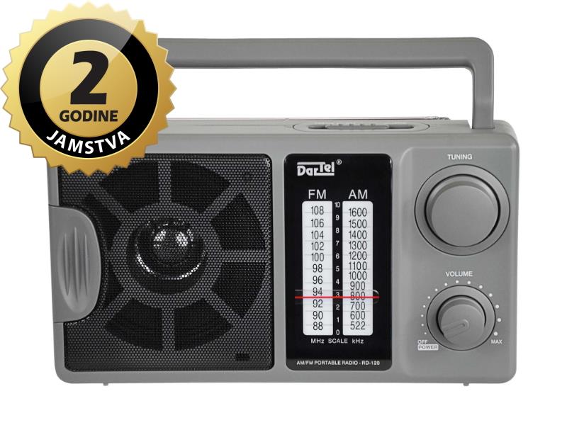 Dartel radio FM, AM, analogni, AC ili klasične baterije, tamno sivi RD-120 - 05100075