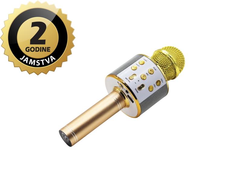 MANTA mikrofon bežični sa zvučnikom i karaoke funkcijom, zlatni MIC10-G - 05230018