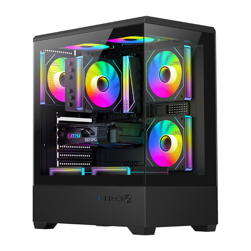 DarkFlash C365 computer case (black) + 5 fans