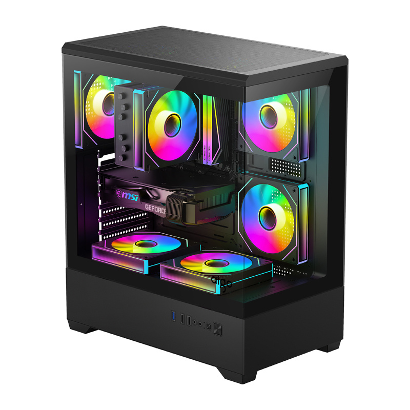 DarkFlash C365 computer case (black) + 5 fans
